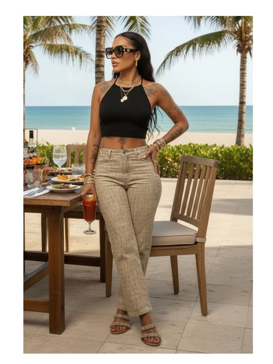 Vintage Denim - Vintage 90’s: Overdrive Jeans ༄ High Waist Snakeskin Print ༄ Bal Harbour Shops ༄